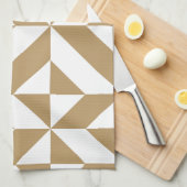 Warm bruin geometrisch decosubepatroon theedoek (Quarter Fold)