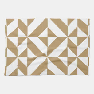 Warm bruin geometrisch decosubepatroon theedoek
