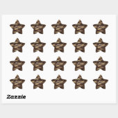 Warm Bruin Goud Abstracte Strepen Kerstmis Ster Sticker (Vel)