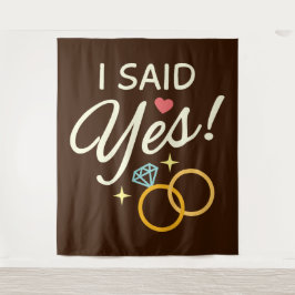 Warm Bruin Ik Heb Ja Gezegd Verloving Feest Wandkleed