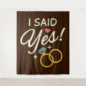 Warm Bruin Ik Heb Ja Gezegd Verlovingsfeest Wandkleed (Voorkant)