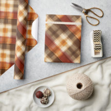 Warm Bruin Oranje Herfst Grid Esdoorn Plaid Patroo