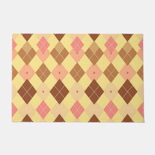 Warm Bruin Roze Argyle Patroon Deurmat