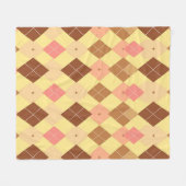 Warm Bruin Roze Argyle Patroon Fleece Deken (Voorkant (Horizontaal))