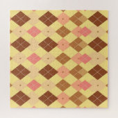 Warm Bruin Roze Argyle Patroon Legpuzzel (Horizontaal)