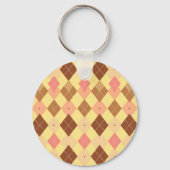 Warm Bruin Roze Argyle Patroon Sleutelhanger (Achterkant)