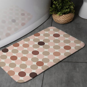 Warm bruine geometrische badmat voor evenwichtige