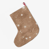 Warm Bruine Glitter Schitterende Kerst Grote Kerstsok (Achterkant (Hangend))