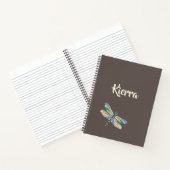Warm Bruine Libel Naam Notitieboek (Binnen)