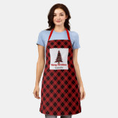Warm Buffalo Plaid Tree Personalized Holiday Kitch Schort (Gedragen)