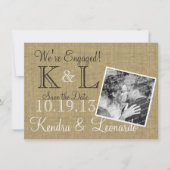 Warm Burlap Rustiek Land Save the Date (Voorkant)