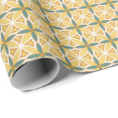 Warm buttery yellow mosaic tile Wrapping Paper Cadeaupapier (Rol Hoek)