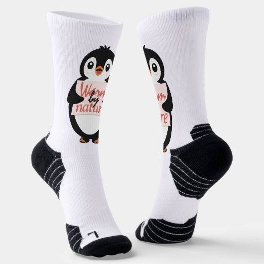 Warm by nature: Adorable Penguin with Playful Text Sokken (Gebogen)