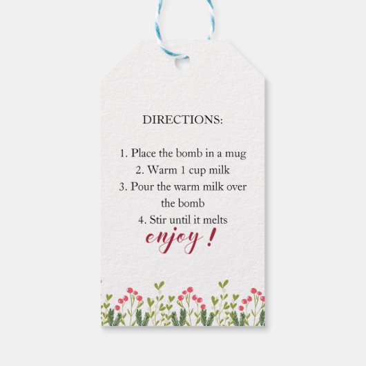 Warm cadeautje voor kerstcadeautjes voor cacao Bom Cadeaulabel (Achterkant)