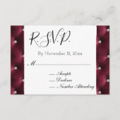 Warm Chic Deep Bourgondië Red Velvet Wedding RSVP Informatiekaartje (Voorkant)