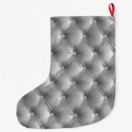 Warm Chic Grey Faux Velvet Grote Kerstsok (Achterkant)