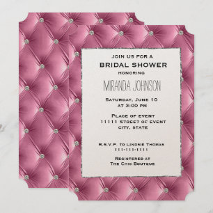 Warm Chic Pink Faux Velvet Vrijgezellenfeest Kaart