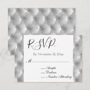 Warm Chic Zacht Grijs Faux Velvet Wedding RSVP Informatiekaartje