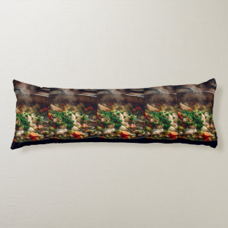 Warm Chicken Soup Steam Art – Rustic Home Cooking  Lichaamskussen