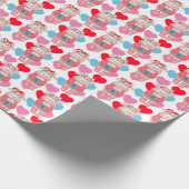 Warm chocolade- en hartenpapier cadeaupapier (Hoek)