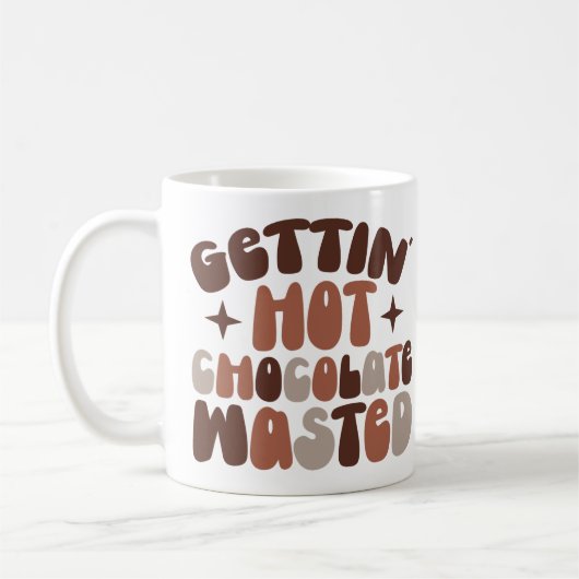 Warm chocoladeafval krijgen koffiemok (Links)