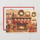 Warm Christmas Fireplace Scene Briefkaart (Voorkant / Achterkant)