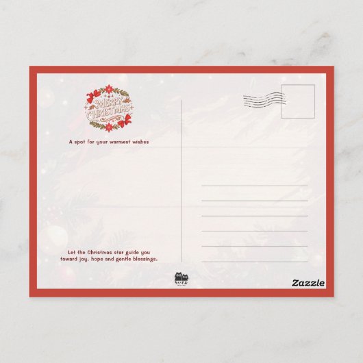 Warm Christmas Fireplace Scene Briefkaart (Achterkant)