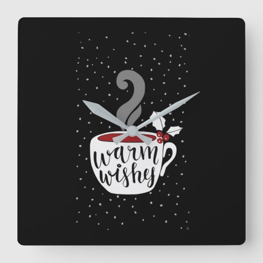 **WARM CHRISTMAS HOLIDAY WISHES** CLOCK VIERKANTE KLOK (Voorkant)