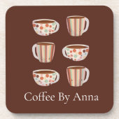Warm Circle Pattern On Cups Of Coffee Bier Onderzetter (Voorkant)