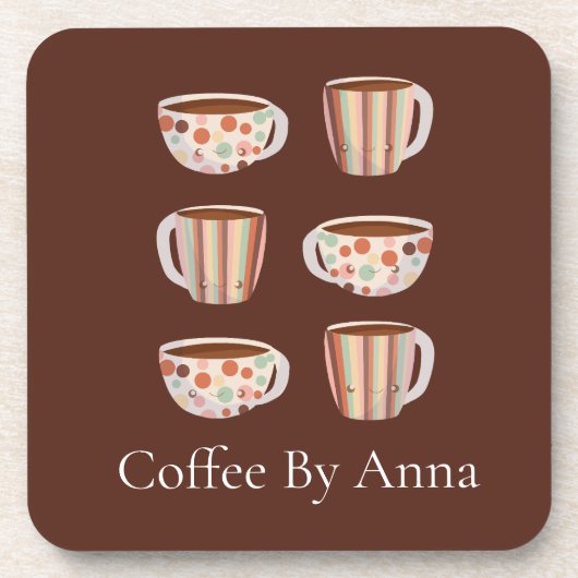 Warm Circle Pattern On Cups Of Coffee Bier Onderzetter (Voorkant)