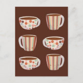 Warm Circle Pattern On Cups Of Coffee Briefkaart (Voorkant)