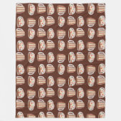 Warm Circle Pattern On Cups Of Coffee Fleece Deken (Voorkant)