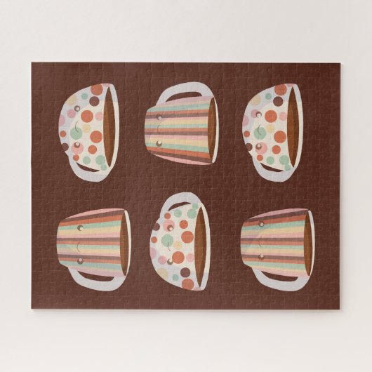 Warm Circle Pattern On Cups Of Coffee Legpuzzel (Horizontaal)