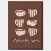 Warm Circle Pattern On Cups Of Coffee Magneet (Voorkant)