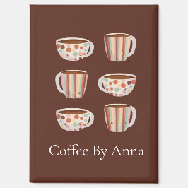 Warm Circle Pattern On Cups Of Coffee Magneet