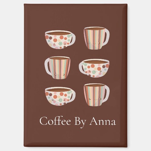 Warm Circle Pattern On Cups Of Coffee Magneet (Voorkant)