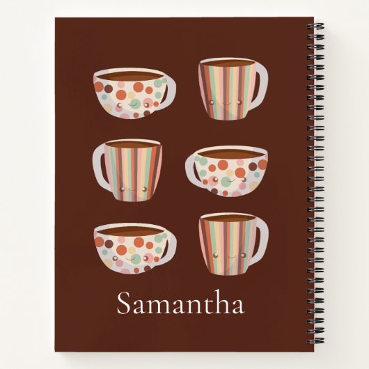 Warm Circle Pattern On Cups Of Coffee Notitieboek (Achterkant)