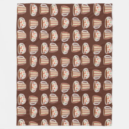 Warm cirkelpatroon op kopjes koffie fleece deken