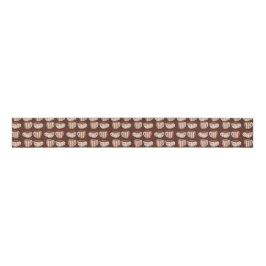 Warm cirkelpatroon op kopjes koffie grosgrain lint