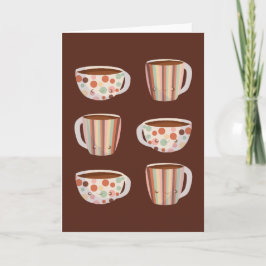 Warm cirkelpatroon op kopjes koffie kaart