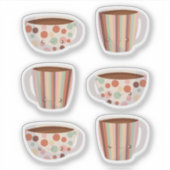 Warm Cirkelpatroon Op Kopjes Koffie Sticker (Voorkant)