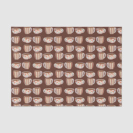 Warm cirkelpatroon op kopjes koffie tissuepapier