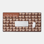 Warm Cirkelpatroon Op Koppen Koffie Bureaumat (Keyboard & Muis)
