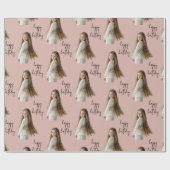 Warm Clay Roos & Aangepaste Verjaardag tekst en fo Cadeaupapier (Vlak)