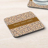 Warm Coffee Bean Roast Tones Seamless Pattern Bier Onderzetter (Linkerzijde)