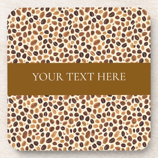 Warm Coffee Bean Roast Tones Seamless Pattern Bier Onderzetter (Voorkant)