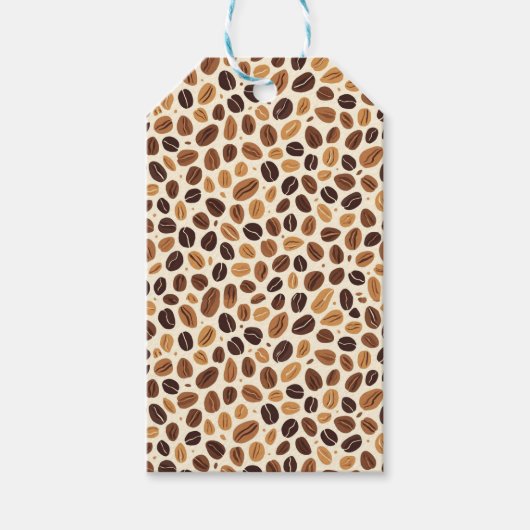 Warm Coffee Bean Roast Tones Seamless Pattern Cadeaulabel (Voorkant)
