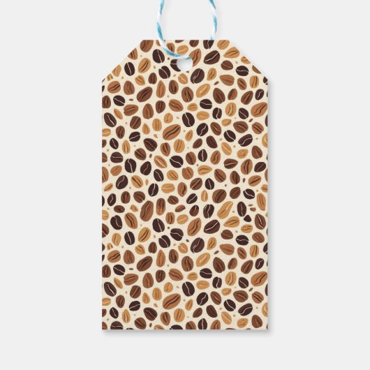 Warm Coffee Bean Roast Tones Seamless Pattern Cadeaulabel (Achterkant)