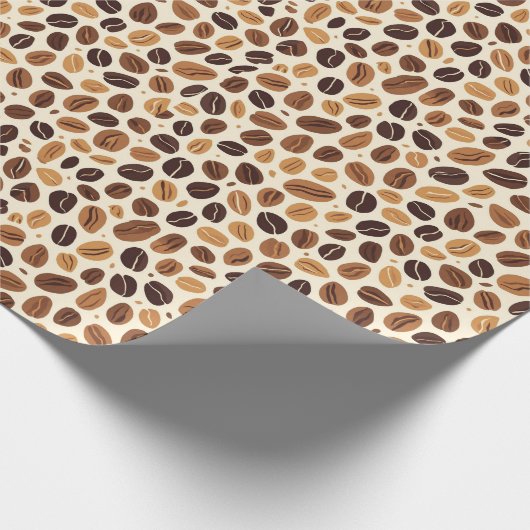 Warm Coffee Bean Roast Tones Seamless Pattern Cadeaupapier (Hoek)