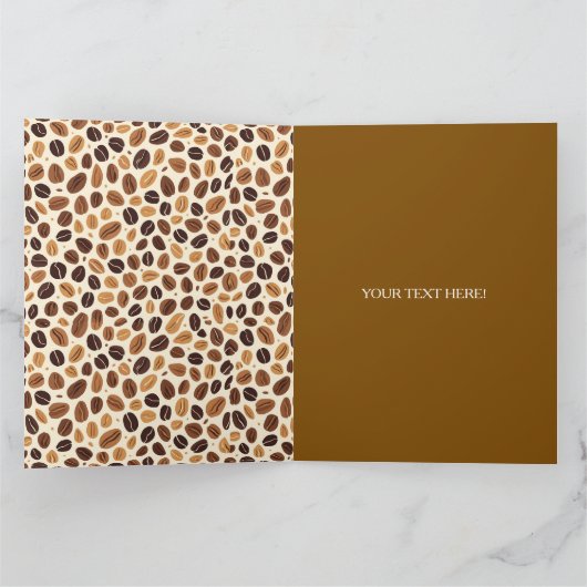 Warm Coffee Bean Roast Tones Seamless Pattern Kaart (Binnen)